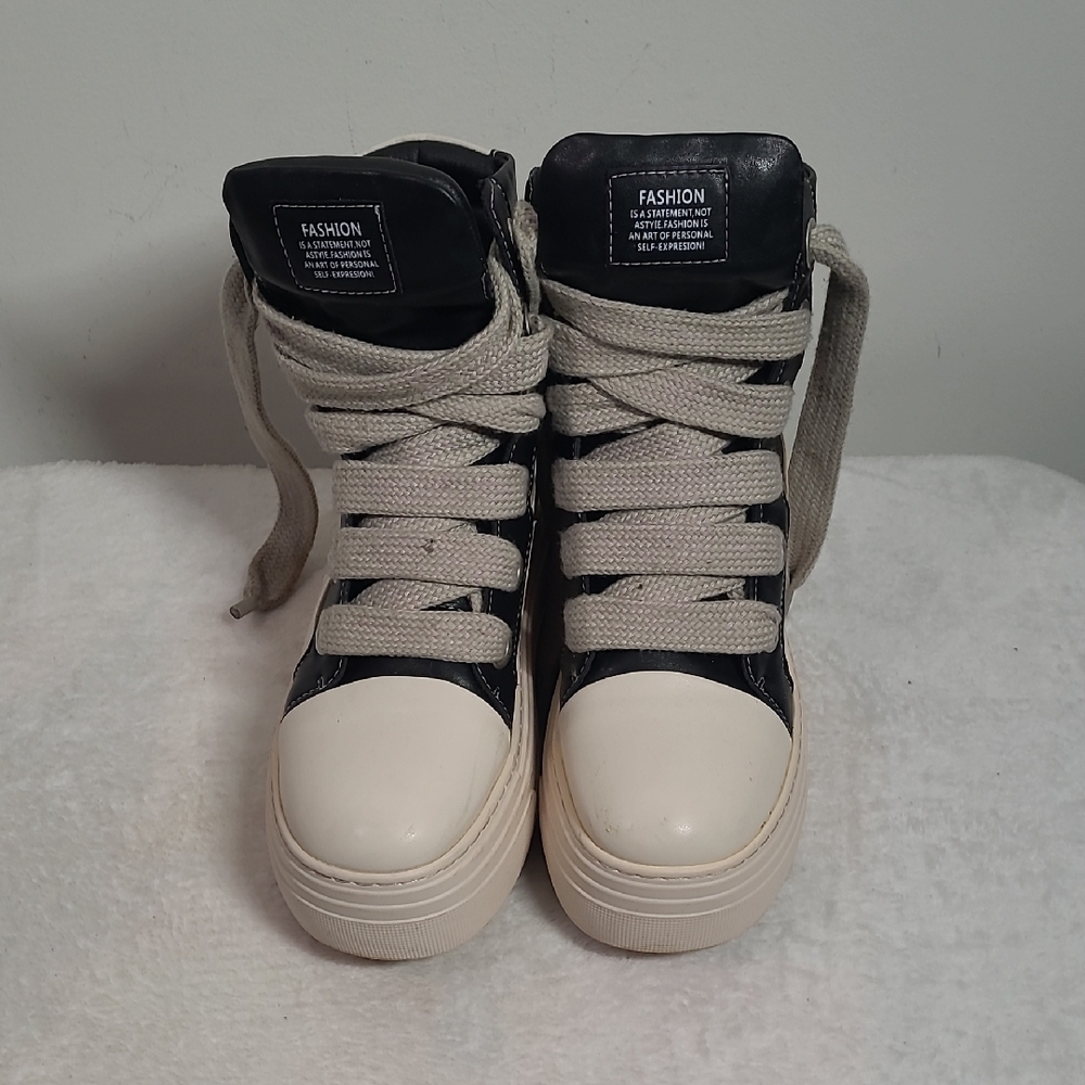 Black and White High-Top Sneakers